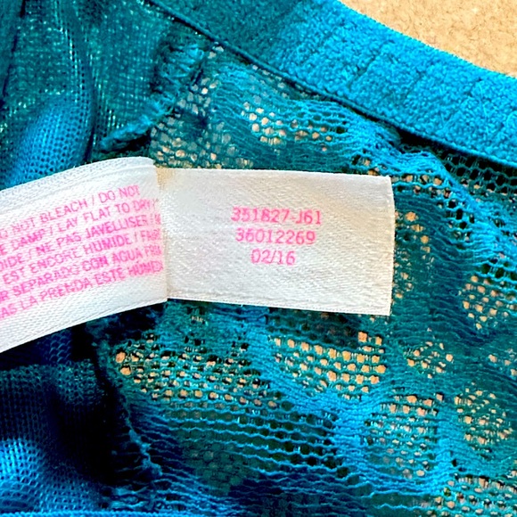 PINK Lace Bralette in Dark Turquoise Lace - Picture 2 of 6